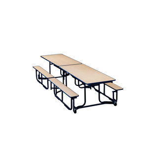 KI FURNITURE Uniframe Table 139.5'' x 60'' Rectangular Bench Cafeteria Table