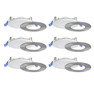 NADAIR 3'' Dimmable Air-Tight IC Rated LED Canless Recessed Lighting Kit (Set of 6)