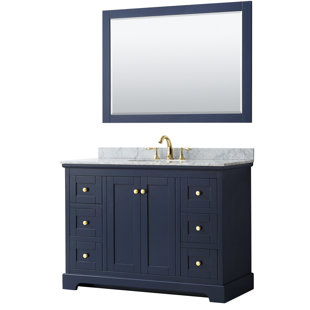 WYNDHAM COLLECTION Avery 48" Single Bathroom Vanity Set with Mirror