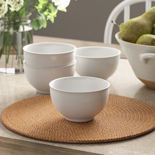 Ten Strawberry Street Classic White 12 oz. New Britain Small Rice Bowl (Set of 6)