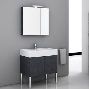 IOTTI BY NAMEEKS Smile Footed 32" Single Bathroom Vanity Set with Mirror