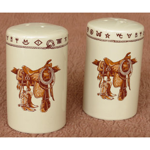 West Creation Western Boots and Saddle Salt and Pepper Shaker Set