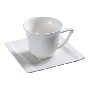 YANCO Sea Wave Bone China Coffee Mug (Set of 36)