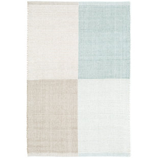 DASH AND ALBERT RUGS Bo Handmade Flatweave Cotton Beige/Brown/Blue Area Rug