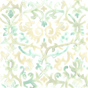 BLUE ELEPHANT Bohemian Textile IV by June Erica Vess - Wrapped Canvas Painting