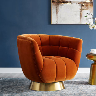 JULIAN JOSEPH Upholstered Swivel Barrel Chair