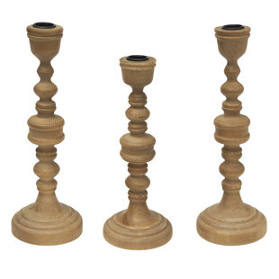 STYLE ME PRETTY 7'' H Wood Tabletop Candlestick
