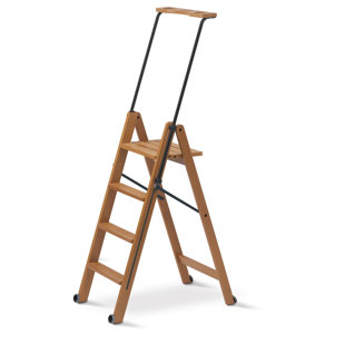 UNION RUSTIC Bella 4 - Step Wood Folding Small Step Ladder