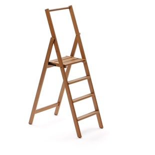 UNION RUSTIC Bella 4 - Step Wood Folding Small Step Ladder