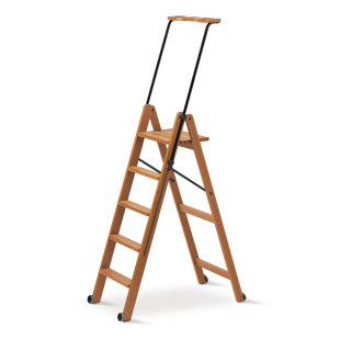 UNION RUSTIC Bella 5 - Step Wood Folding Small Step Ladder