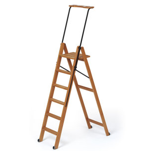 UNION RUSTIC Bella 6 - Step Wood Folding Small Step Ladder