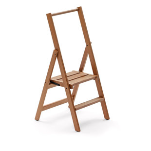 UNION RUSTIC Bella 2 - Step Wood Folding Small Step Ladder