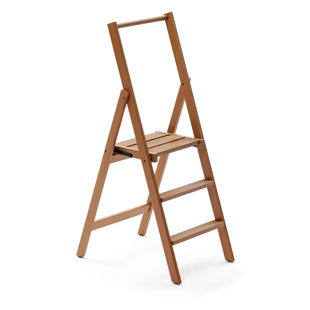 UNION RUSTIC Bella 3 - Step Wood Folding Small Step Ladder