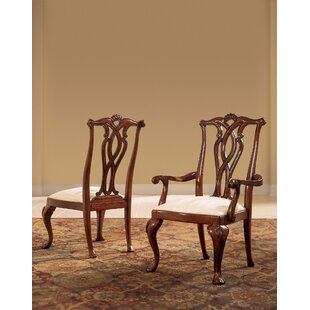 ASTORIA GRAND Staas Pierced Back Queen Anne Back Side Chair in Cherry (Set of 2)