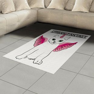 MACK & MILO™ Fontenot Unicorn Cat High Density Long Fiber Poly Threads Decorative Area Rug Carpet