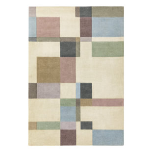 HYKKON Yahir Geometric Wool Hand Tufted Area Rug