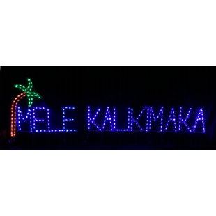 LORI'S LIGHTED D'LITES Mele Kalikimaka with Palm Tree Block Letter Christmas Holiday Lighted Display