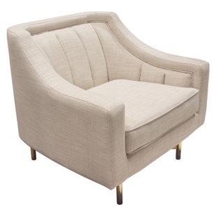 DIAMOND SOFA Croft 36" Wide Tufted Linen Armchair