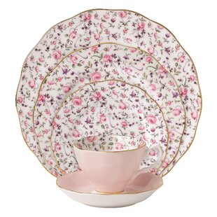 Royal Albert Rose Confetti 5 Piece Bone China Place Setting, Service for 1