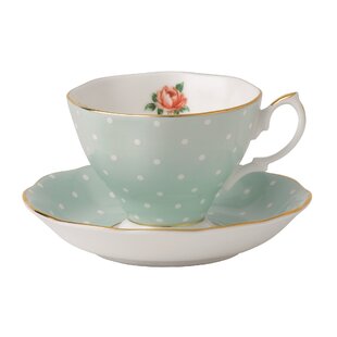 Polka Rose Royal Albert Formal Bone China Teacup & Saucer