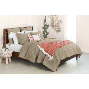 CAROL & FRANK Saunders Cotton Quilted Geometric Shapes Quilt