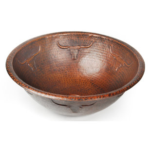 D'Vontz Copper Bathroom Sinks 17'' Metal Circular Bathroom Sink