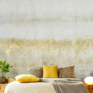 EAST URBAN HOME Golden Colour Fields I 2.4m x 2.4m Textured Matte Peel & Stick Wall Mural