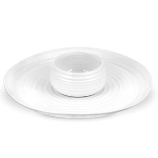 Portmeirion Sophie Conran-White Chip & Dip 2 Pc 12"/4.75"
