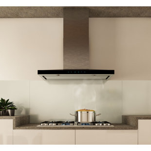 Elica Lugano 30 Inches 600 Cubic Feet Per Minute Ducted Wall Mount Range Hood with Mesh Filter and Light Included
