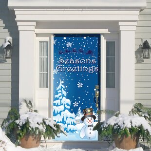 VICTORY CORPS Winter Wonderland 36" x 80" Christmas Door Banner - Front Door Outdoor Decorations