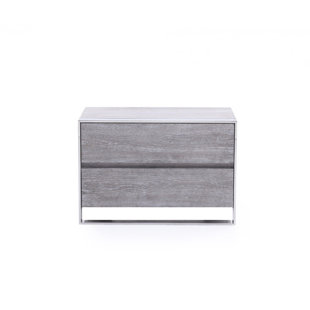 HOKKU DESIGNS Wensley 2 - Drawers Nightstand in Gray Elm