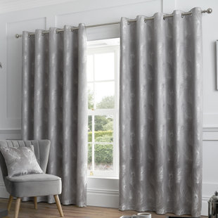 CURTINA Vorhang-Set Feder mit Ösen, halbtransparent (Set besteht aus 2)