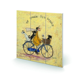 ART GROUP The Doggie Taxi Service by Sam Toft - No Frame Painting on Wood
