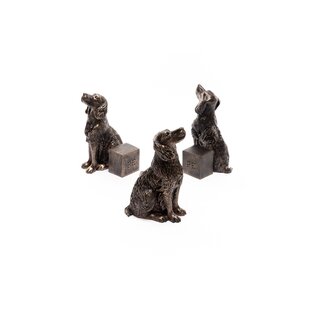 JARDINOPIA Springer Spaniel Dog Bronze Coloured Planter Feet In Gift Box (Set of 3)