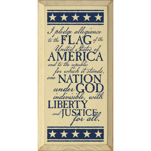 SAWDUST CITY I Pledge Allegiance To The Flag Of The United States Of America Textual Art Plaque
