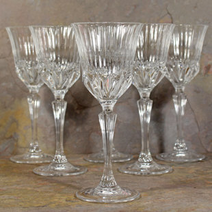 LORREN HOME TRENDS Adagio 5oz. Crystal Wine Glass Set (Set of 6)