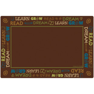 CARPETS FOR KIDS Read To Dream Border Premium Tufted Brown Area Rug