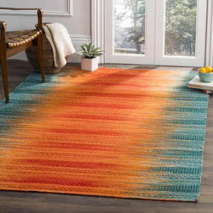 UNION RUSTIC Bennett Handmade Flatweave Teal/Red Rug