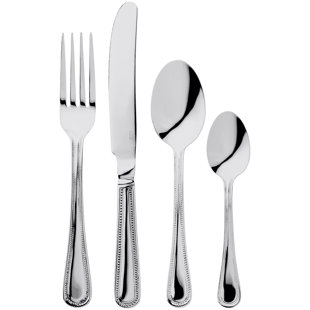 Judge 32 Piece Stainless Steel Cutlery Set, Bead Design, Table Setting for 8