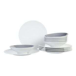 SELTMANN WEIDEN Life Fashion 12 Piece Porcelain China Dinnerware Set - Service for 6