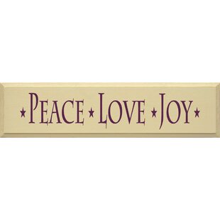 SAWDUST CITY Peace Love Joy Textual Art Plaque