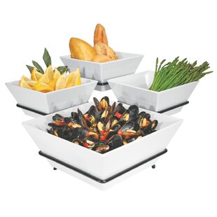 CAL-MIL Quad Melamine 5 Piece Tiered Stand Set