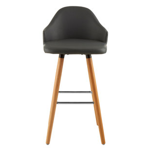 FJØRDE & CO Kai Upholstered 70.5cm Counter Stool with Solid Wood Frame