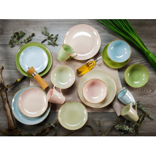 CREATABLE 16-tlg. Geschirrset Nature Collection aus Steingut für 4 Personen