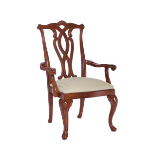 ASTORIA GRAND Staas Fabric Queen Anne Back Arm Chair (Set of 2)