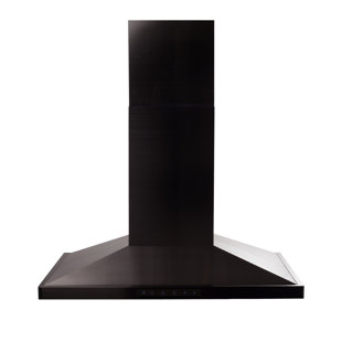 ZLINE 36" 400 CFM Convertible Island Range Hood in Black Stainless Steel with Nightlight
