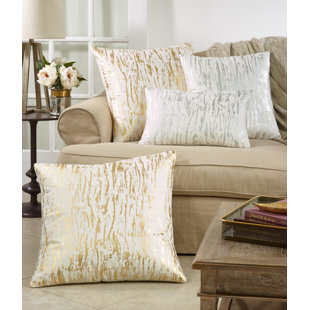SARO Loretta Abstract Square Cotton Pillow Cover