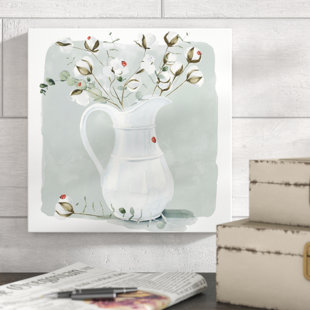 BLUE ELEPHANT Cotton Bouquet II by Jennifer Paxton Parker - Wrapped Canvas Painting