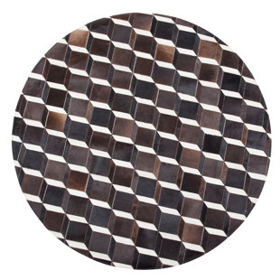 UNION RUSTIC Round Zoey Geometric Hand Woven Round 140cm Area Rug