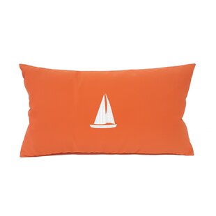 NANTUCKET BOUND Sailboat Sailboat Outdoor Sunbrella Lumbar Pillow with Terry Cloth Back